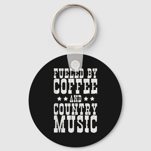 Country Music &amp; Coffee - Funny Quote Western M Sleutelhanger (Voorkant)