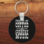 Country Music &amp; Coffee - Funny Quote Western M Sleutelhanger (Voorkant)