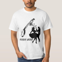country Music Banjo Square Dancers Silhouette art T-shirt