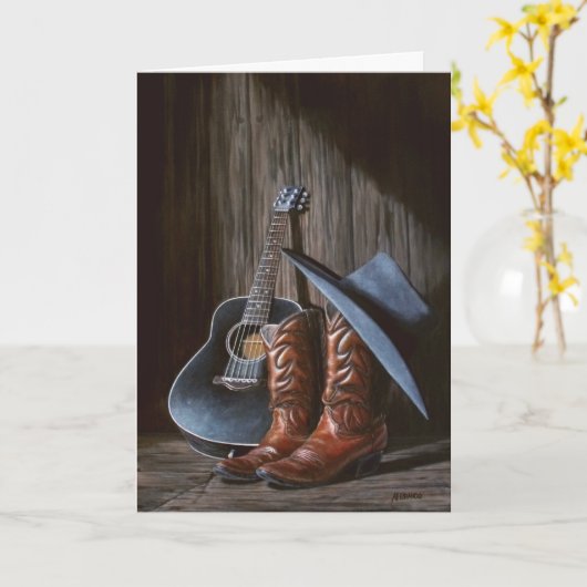 Country Music "Boots" kaart (Gele Bloem)