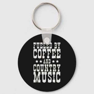 Country Music & Coffee - Grappige Quote Western M Sleutelhanger