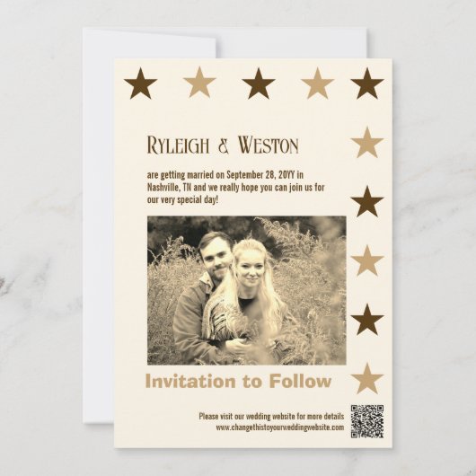 Country Music Concert Trouwfoto Bewaar de datum Save The Date (Achterkant)