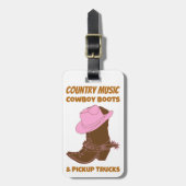 Country Music Cowboy Boots Pickup Trucks Bagagelabel (Voorkant verticaal)