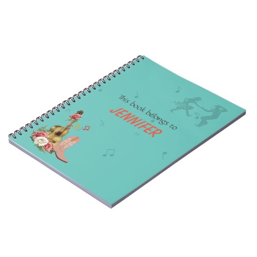 Country Music Dancing Muziek bewerkbaar Notitieboek (Linkerzijde)