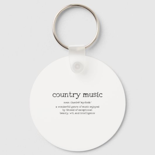 Country Music Definition Funny Saying Musician Gif Sleutelhanger (Voorkant)