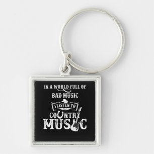 Country Music Gift Guitar Nashville Country Muziek Sleutelhanger