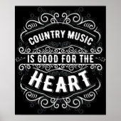 country Music Gift Women Music Lover Country Music Poster (Voorkant)