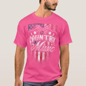 Country Music Gitaar Amerikaanse vlag Western ontw T-shirt (Voorkant)