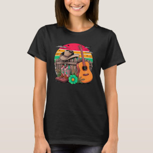 Country Music Gitaar Liefhebber Western Cowboy L T-shirt