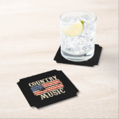 Country Music Guitar American Flag Gift Kartonnen Onderzetters (Insitu)