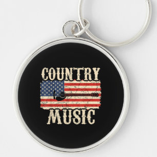 Country Music Guitar American Flag Gift Sleutelhanger