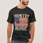 Country Music Guitar American Flag Gift T-shirt (Voorkant)