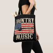 Country Music Guitar American Flag Gift Tote Bag (Dichtbij)