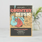 Country Music Invitation Kaart (Staand voorkant)