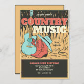 Country Music Invitation Kaart (Voorkant / Achterkant)