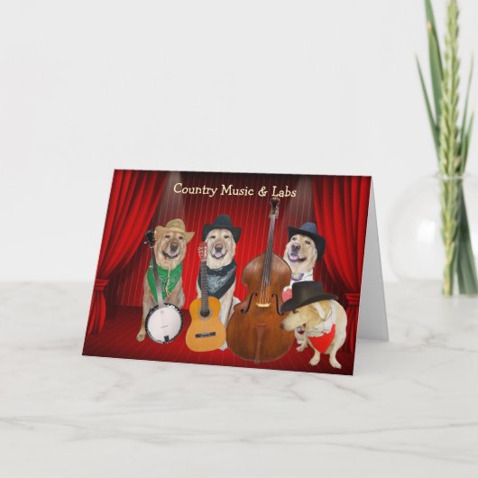Country Music & Labs verjaardag Kaart (Voorkant)