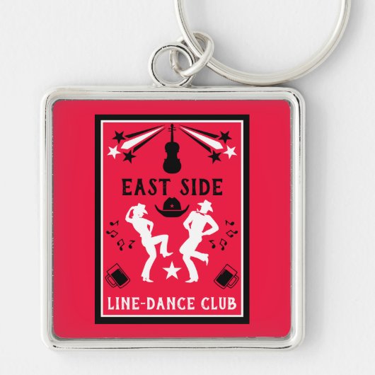 Country Music Line Dancing Sleutelhanger (Voorkant)