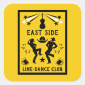 Country Music Line Dancing Vierkante Sticker (Voorkant)