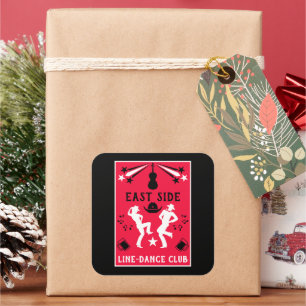 Country Music Line Dancing Vierkante Sticker