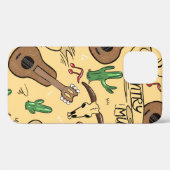 Country music seamless pattern with guitars, cacti Case-Mate iPhone case (Achterkant (horizontaal))