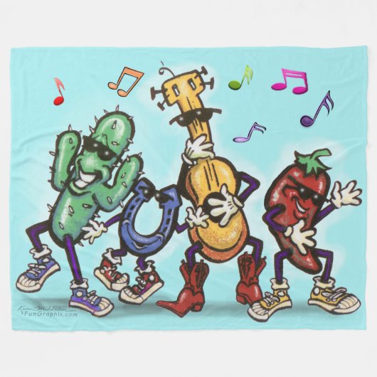 country muziek dansen fleece deken (Voorkant (Horizontaal))