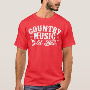 Country muziek en bier vrienden t-shirt