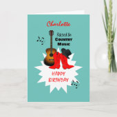Country muziek gepersonaliseerde Happy Birthday Kaart (Voorkant)