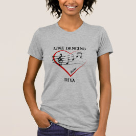 Country Muziek Heart Line Dancing Diva T-shirt