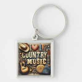 Country muziek keyring. sleutelhanger