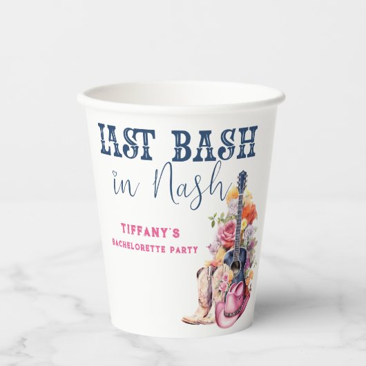 Country Muziek Laatste Bash in Nash Bachelorette Papieren Bekers (Voorkant)