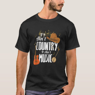 Country Muziek T shirt Gitaar Cowboy Pet Country M