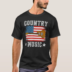 Country Muziek VS Vlag Gitaar Patriotisch Zuidelij T-shirt