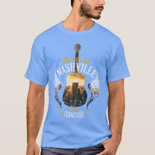 Country Nashville Retro Gitaar Klein familie vrien T-shirt
