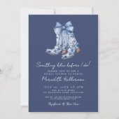 Country Navy Blue Bow Cowboy Vrijgezellenfeest Kaart (Voorkant)