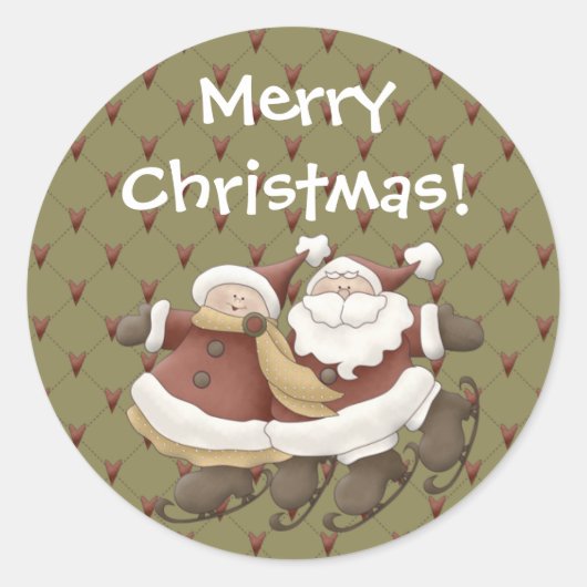 Country Nowel Santa Kerst sticker (Voorkant)