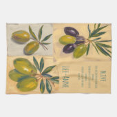 Country Olive Watercolor Kitchen– Cozy olive Theedoek (Horizontaal)