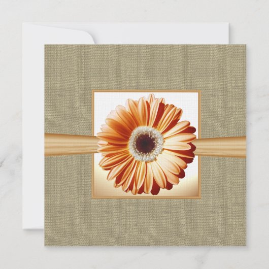 Country Oranje Daisy Vrijgezellenfeest Kaart (Achterkant)