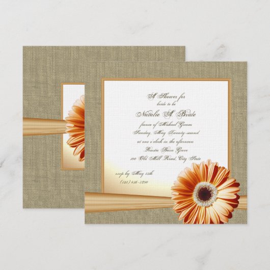 Country Oranje Daisy Vrijgezellenfeest Kaart (Voorkant / Achterkant)