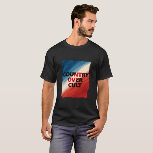 Country Over Cult – Patriotic Paint Streaks T-shirt (Voorkant volledig)