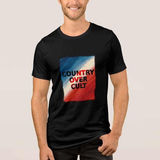 Country Over Cult – Patriotic Paint Streaks Tri-Blend Shirt (Voorkant)