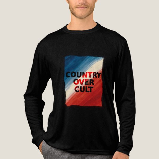 Country Over Cult – Patriotic Paint Streaks Tri-Blend Shirt (Voorkant volledig)