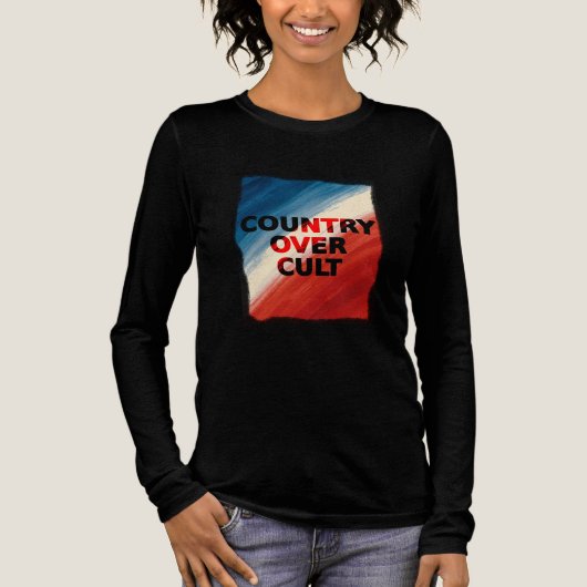 Country Over Cult – Patriotic Paint Streaks Tri-Blend Shirt (Voorkant)