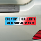 COUNTRY OVER PARTY!!! 2 BUMPERSTICKER (Op auto)