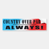 COUNTRY OVER PARTY!!! 2 BUMPERSTICKER (Voorkant)
