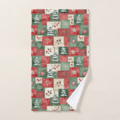 Country patchwork christmas pattern bad handdoek (Handdoek)