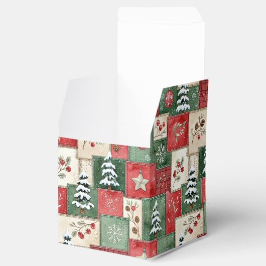 Country patchwork christmas pattern bedankdoosjes (Geopend)