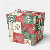 Country patchwork christmas pattern bedankdoosjes (Achterkant)