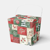 Country patchwork christmas pattern bedankdoosjes (Voorkant Zijde)