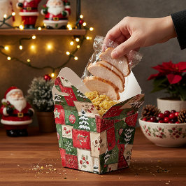 Country patchwork christmas pattern bedankdoosjes