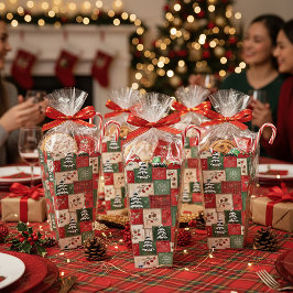 Country patchwork christmas pattern bedankdoosjes